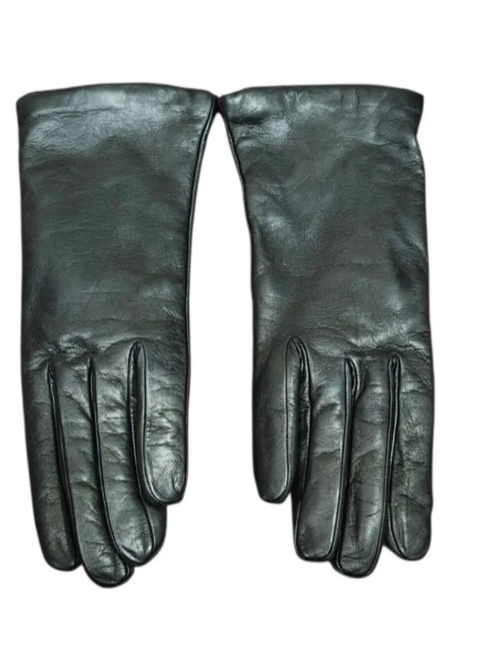 Sermoneta Gloves Black Leather Cashmere Lined Gloves Women’s Sze 8 Italy